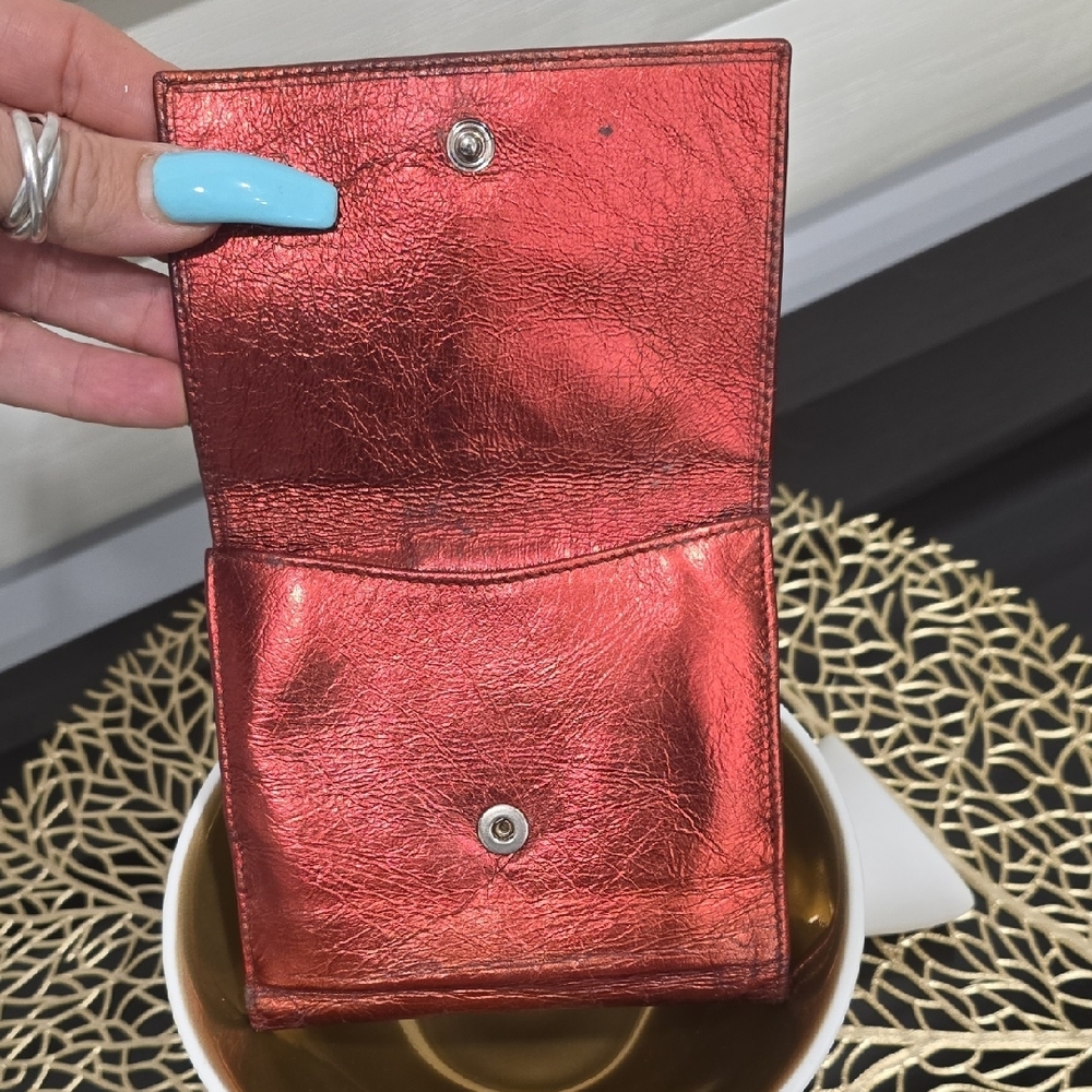 Yves Saint Laurent Shimmering Copper Wallet RARE VINTAGE - Picture 3 of 16